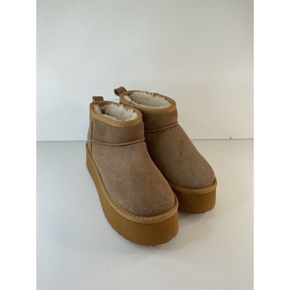 Dream Pairs Women's Platform Chestnut Beige Tan Boots Size 6